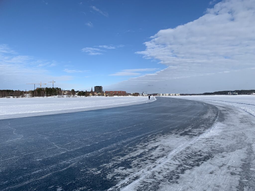 Ispromenaden på Luleälv i Luleå.